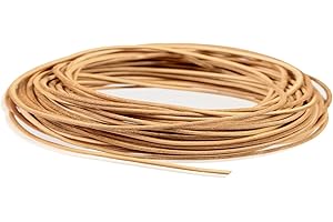 RUBY circa 20m x 1mm Cordino Cuoio,Striscia di Cuoio al Metro,Lacci in Pelle Vintage Vera Laccetto Cuoio per Collana Creazioni Fai Da Te,Cordino Pelle per Pelletteria(Colore primario-1 mm)