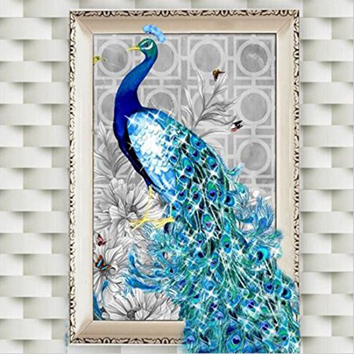 5D Diamant Stickerei Bilder Rhinestone klebte diy Malerei Kreuz Stich Tierpfau Links