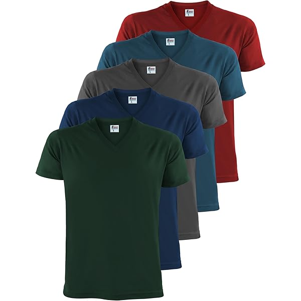 T-shirt met ronde hals, katoen, set van 3 of 5 stuks, basic fit, 3XL, 4XL, S, M, L XXL, effen T-shirt voor heren, werk, regular zomer, mannen, korte mouwen, O-hals set, zwart/wit/grijs/legergroen