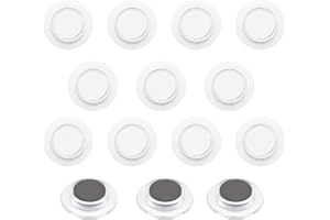 ZDZBLX Strong Fridge Magnets – 14 Pack Small Heavy Duty Magnets, Clear Mini Round Magnets for Whiteboard, Refrigerator, Notice Board, Crafts – Cute Magnet for Home Office & School (Transparent, White)