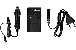 vhbw Ladegerät kompatibel mit JVC BN-V408, BN-V408U, BN-V408-H, BN-V408U-B Kamera Camcorder/Akku - Ladeschale, Kfz-Adapter, Ladestandsanzeige