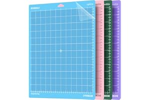 DOOHALO Cutting Mat for Cricut Maker/Explore Air 2/One,4 Pack 12" x 12" Grip Mats(StandardGrip, LightGrip, StrongGrip,Fabric Grip),Non-Slip Adhesive Vinyl Mats,Replacement Accessories for Cricut