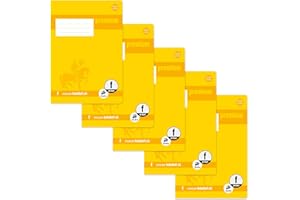 ‎STAUFEN Staufen Premium Schulheft - DIN A5, Lineatur 8f (5x7mm rautiert mit Rand), 16 Blatt, 90g/m² Premium Papier, 5 Stück