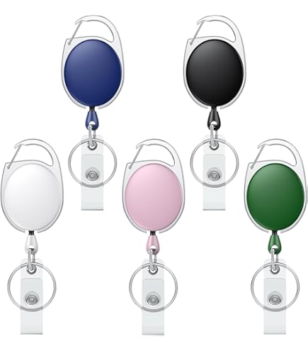 NUOBESTY Hart badgejojo intrekbare badge houder sleutelhanger kaarthouder badge houder met ID clip voor 8 stuks