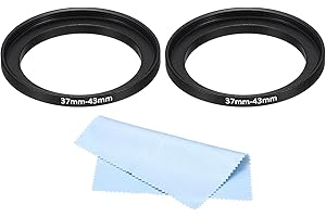 PATIKIL 40.5mm-67mm Metall Step-Up-Ring mit Reinigungstuch, 2er Pack Kamera-Objektivadapterring Aluminium-Filteradapterring für Kameraobjektive, Schwarz