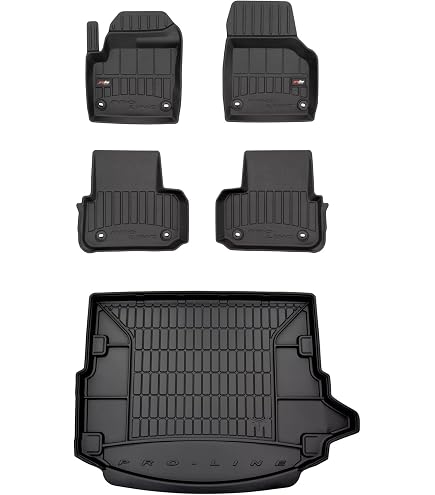 J&J AUTOMOTIVE Tappetini Auto 3D In TPE Per Range Rover Evoque 2011-2018 | Su Misura, Bordo Alto, Antiscivolo, Inodori E Impermeabili | Colore Nero