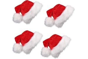 VEYLIN Father Christmas Hat Blue Santa Hats Large for Adults Men Women Thickened Warm Christmas Party Hats