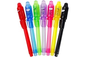 Faburo 7PCS Invisible Ink Pens, Magic Pens for Kids with UV Light, Magic Markers for Secret Messages, Birthday Party Bags Filler, Children's Gifts