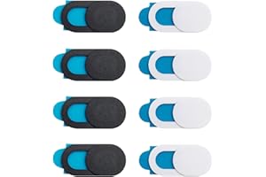 luoshaPUCY 8 Pezzi Copri Webcam, Untra Sottile Copertura Webcam Cover Slider per Computer Portatile, Laptop, PC, Tablet, Smartphones(Nero&Bianco)