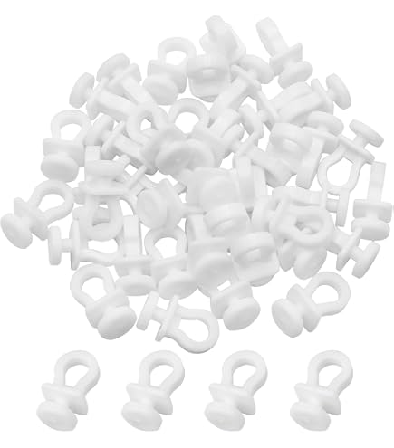 Chstarina Fil Câble à Rideau Blanc 4m Avec Crochets - Tringle Rideau Corde Pour Suspension Rideaux
