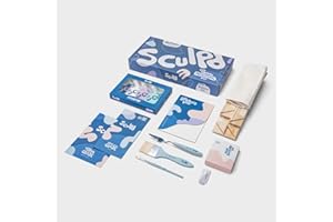 Sculpd, Kit per pittura astratta, con 4 colori acrilici, 2 pennelli, tela per artisti, forniture artistiche aggiuntive, libro di studio e guide, adatto per adulti, principianti e artisti