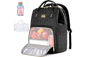 Lekesky Vielseitiger Rucksack Damen mit Isolierfach/Laptop Rucksack - Arbeitsrucksack mit 1 auslaufsicheren Beutel und 1 Kühlakku