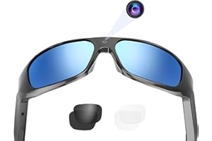 OHO SUNSHINE OHO 4K Ultra HD Water Resistance Video Sunglasses, Sports Action Camera with Built-in 128GB Memory and Polarized UV400 Protection Safety Lenses,Unisex Sport Design