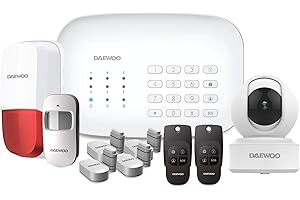 Daewoo Pack Vision+ | Alarme Maison sans Fil WiFi GSM Connectée avec Sirène extérieure |1 Caméra | Compatible avec Amazon Alexa, l’Assistant Google