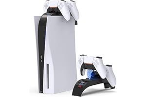 Auarte Chargeur Compatible avec PS5 Manette, 2.5H Station de Chargement Compatible avec DualSense Manettes, Dock de Charge avec Indicateur LED Compatible avec PS5 Manette