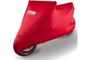Oxford Products CV175 Housse de Protection pour Moto - adaptée à l’intérieur - Rouge - Taille M = Longueur : 229 cm - Largeur : 99 cm - Hauteur : 125
