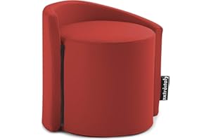 extroitaly Pouf Onda in Ecopelle Sfoderabile Rosso, Puffo per Sedersi Idrorepellente con Schienale Imbottito, Pouf Poltrona con Seduta Rigida e Indeformabile, Perfetto per Salotto Camera da Letto