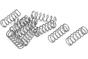UXCELL sourcingmap Compression Spring,304 Stainless Steel,5mm OD,0.5mm Wire Size,15mm Free Length,Silver Tone,10Pcs