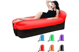 DERJLY Inflatable Lounger Air Sofa, Outdoor Portable Inflatable Couch Anti Leakage Air Chair with Bag for Travelling, Camping, Hiking, Pool and Beach Parties
