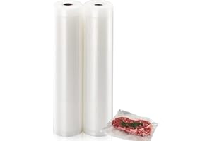 Czwander Vakuumierbeutel, 2 Rollen Vakuumierfolie 28x600 cm, Vakuumbeutel Lebensmittel,Vacuum Bags, Geeignet für alle Vakuumiergeräte, Sous-Vide-Gefrierbeutel