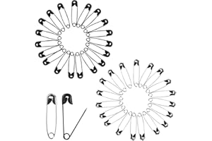 HONONWII 200Pcs Safety Pins, 19mm Black Sliver Safety Pins, Strong Nickel Plated Stainless Steel Small Safety Pin for Clothes, Sewing, Blankets, Crafts, Skirts Kilts Pins