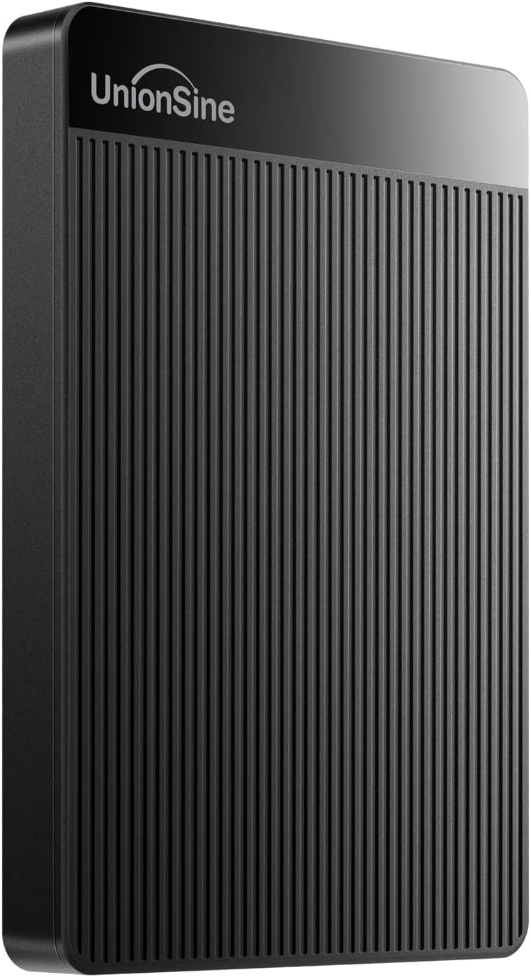 UnionSine External Hard Drive 500GB Ultra Slim Portable Hard Drive USB 3.0 HDD Storage Compatible for PC,Mac, Laptop, Xbox, Xbox one, PS4(Black)