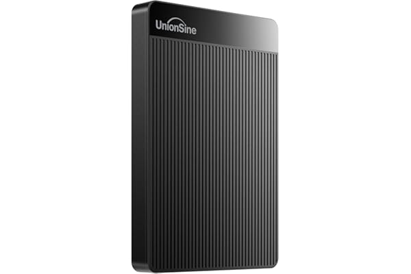 UnionSine Disco Duro Externo 1TB 2.5" USB3.0 Ultra Slim Portátil HDD Almacenamiento para PC, Mac, MacBook, Chromebook, Xbox, PS4 (Color Negro) HD2510