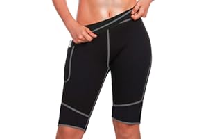 Bingrong Pantalones para Mujer Pantalón de Sudoración Pantalones Cortos de Neopreno térmicos para Ejercicio para Pérdida de Peso Deportivo