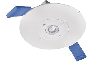 EMOS – LED-säkerhet ORSU 2 W med 2 linser, fäste och batteri – anti-panikbelysning med autotestfunktion – 3 timmar Nödläge – infälld montering – kallt vitt ljus – för inomhusbruk –