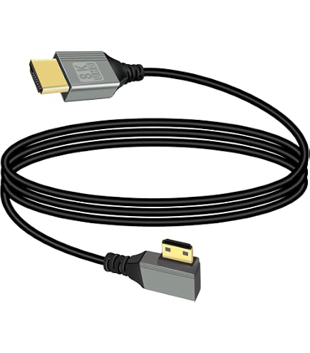 Herfair Mini-HDMI Auf HDMI Adapterkabel – 90 Grad Winkel, 15 Cm, 1080p Full HD
