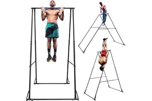 KT KHANH TRINH KT Tall & Sturdy Pull Up Bar Free Standing Foldable Home Gym Chin Ups Stand Adjustable Gymnastics pullup bars station Portable Indoor Outdoor Power Tower Rack Adults Kids exercise frame equipment
