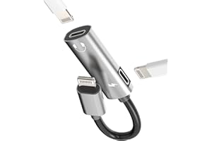 ZOYUZAN Cavo Aux Cuffiette Jack Accessori 2in1 Adattatore Lightning Cuffie per Apple Auricolari Caricatore Sdoppiatore per Iphone 14 13 12 11 Pro Max 7 8 Plus X SE XS XR per iPad Air Caricabatterie Headphone