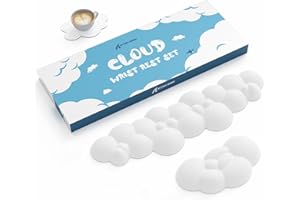 ATTACK SHARK Cloud Clavier Souris Repose-poignet avec Ensemble de Dessous de Verre,Ergonomique, Base Antidérapante, Support de Coussin de Poignet Ultra Doux pour une Frappe Confortable/Jeu -Blanc