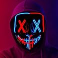 Party LED Masks, Halloween Mask, Scary Mask, LED Lighted Face Transforming Mask, Mask Neon Fun Adult Fancy Dress for Carnivals, Masquerades and Cosplay Costume Parties