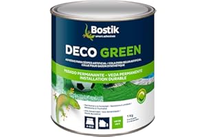 Bostik Adhesivo para Todo Tipo Materiales, césped artificial Monocomponente Deco Green de alta duración, Tecnología MSP, Verde Bote de 1 kg