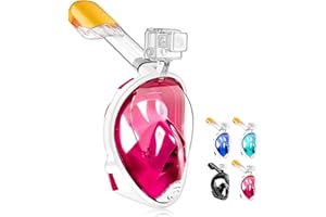 ‎HINATAA HINATAA Schnorchelmaske, 180° Vollgesicht, Tauchmaske, freies Atmen, Anti-Beschlag- und Anti-Leck-Technologie mit verstellbaren Kopfbändern für Erwachsene, Jugendliche, Kinder