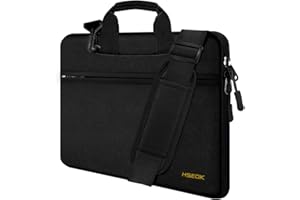 ‎HSEOK HSEOK 15"-15.6"-16" Torba na ramię na laptopa etui ohronne z paskiem, wodoszczelna torba na laptopa do 15"-16" MacBook Acer HP Dell Lenovo Asus Huawei Mi Samsung,Czarny