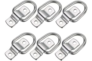 Sumnacon, 6 anelli a D per cinghie fermacarico, per il fissaggio di corde, ideali per rimorchi, camion, furgoni, barche