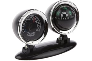 Gazechimp 2 in 1 Outdoor Travel Car Dashboard Compass Thermometer Navigation Guide