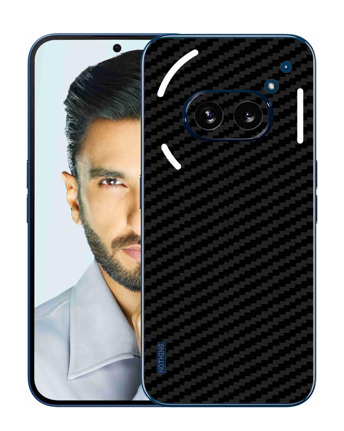 Compatible with Nothing Phone 2A Back Skin Sticker/Vinyl wrap/Protective Film Mobile Skin Carbon Fiber Black by Candeal Mizhan (only Back)