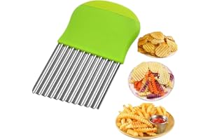 BESSIKON® 1 Pezzo di Patatine Fritte Coltello a Onda tagliapatate,affettaverdure in Acciaio Inossidabile,tagliapatate ad Onda,Insalata di Frutta e Verdura Patatine Fritte,Coltello Taglia Onda