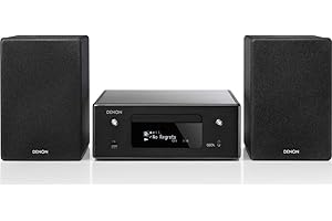 Denon CEOL-N10 Mini HiFi System with CD Player, Sound System for TV, Bluetooth, 2x Optical Input, Google Assistant / Siri / Alexa Compatible, Music Streaming, HEOS Multiroom - Black