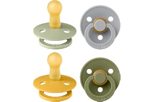 BIBS Colour Napp, 6-18 månader, 4-pack, Sage/Cloud/Honey Bee/Olive | NaturgummiLatex | Storlek 2