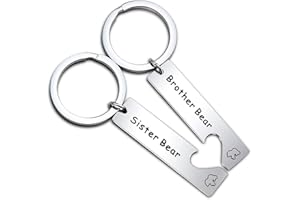 FEELMEM Sibling Jewelry Big Brother Little Sister Gift Sister Bear Brother Bear Matching Keyring Set of 2 for Sister and Brother,Big Brother Gifts,Little Sister Gifts
