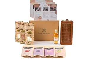 Pure Xocolate Kit cioccolato fai da te – Set per fare il cioccolato – alternativa vegana senza lattosio – idee regalo al cioccolato per bambini, donne e uomini – con stampo in silicone e ricette