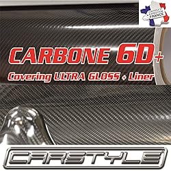 Carbone 6D+ 152cm x20 cm Film Vinyle Covering thermoformable Bubble Free Noir, Pas 3D 4d 5d
