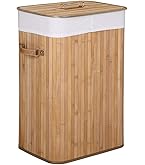 Cesto Portabiancheria Con Coperchio 38x38x57 Cm In Bambù E Tessuto Colore Legno – Acquista Su Giordano Shop