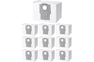 JISSTA Zestaw 10 akcesoriów do worków na kurz stacji ssącej odkurzacza do Roborock S7 MaxV Ultra / S7 Pro Ultra / Q7+ / Q7 Max+ / Q5+/ T8, wymiana filtra o dużej pojemności akcesoria torba do odkurzacza