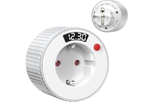 Timer eluttag, strömbrytare med timer 1 min till 24 timmar, roterande timer med LED-skärm, 16 A, 3 600 W 230 V