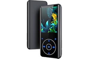RUIZU 32GB Reproductor MP3 Bluetooth 5.3 con Diseño Metálico Curvo y Pantalla de 2,4 Pulgadas, Altavoz Integrado, Sonido HiFi Lossless, Teclas Táctiles, Radio FM, Grabadora de Voz, Ampliable hasta 128GB